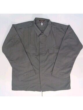 Tru-Spec Shirt Jacket Shacket 1374 Grey Ripstop Tactical Response Mens 2XL Blend